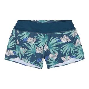 Women’s Patagonia Hydropeak Swim/Surf Short, blue, green, back zipper po…